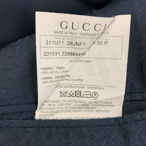 GUCCI Size 40 Navy Wool Single Breasted Sport Coat