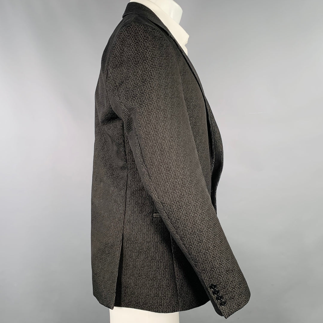 CALVIN KLEIN COLLECTION Size 38 Black Grey Textured Sport Coat