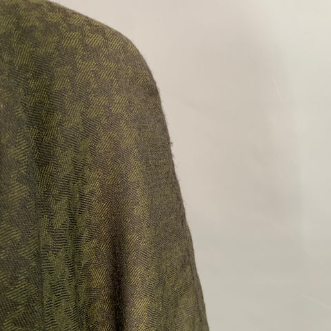 OKW Size XS Green Wool Button Down Houndstooth Mini Skirt Suit