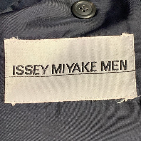 ISSEY MIYAKE Vintage Size L Navy Pinstripe Wool Blend Notch Lapel Suit