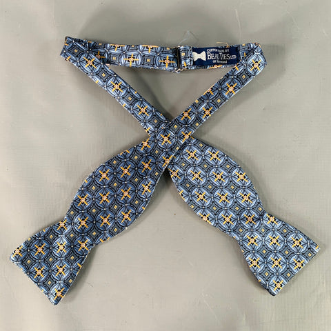 BEAU TIES LTD. Blue Gold Stars Bow Tie