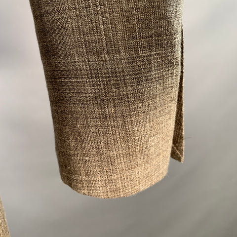SUITSUPPLY Size 36 Brown Melange Wool Silk Linen Notch Lapel Suit