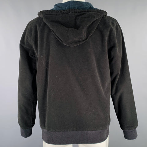 ADAM KIMMEL Size M Black Viscose Blend Hoodie Jacket
