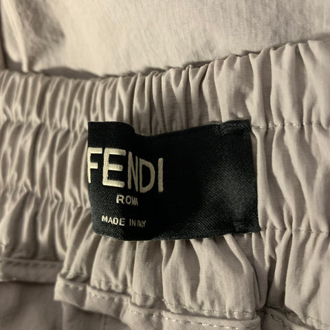 FENDI Size 34 Light Grey Polyamide Elastic Waistband Shorts