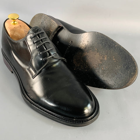 GIVENCHY Size 8 Black Leather Derby Lace-Up Shoes