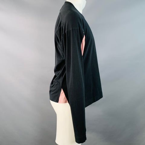 VIVIENNE WESTWOOD ARCHIVE Vintage Size M Black Red White Patches Cotton Asymmetrical Long Sleeve T-shirt