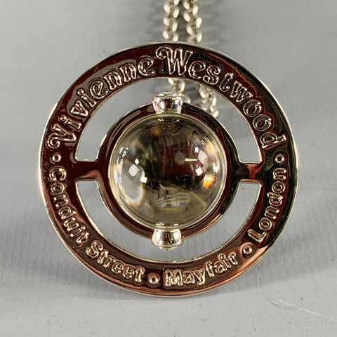 VIVIENNE WESTWOOD Silver Transparent Metal Orb Pendant Necklace
