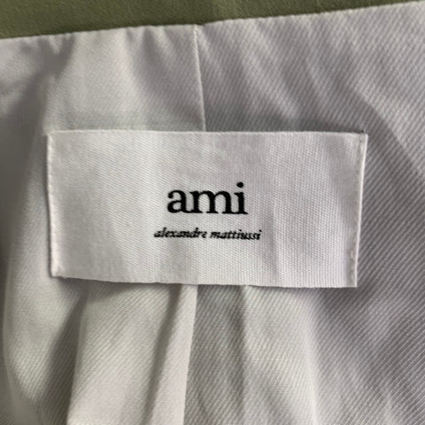AMI by ALEXANDRE MATTIUSSI Size 40 Olive Wool Twill Double Breasted Sport Coat