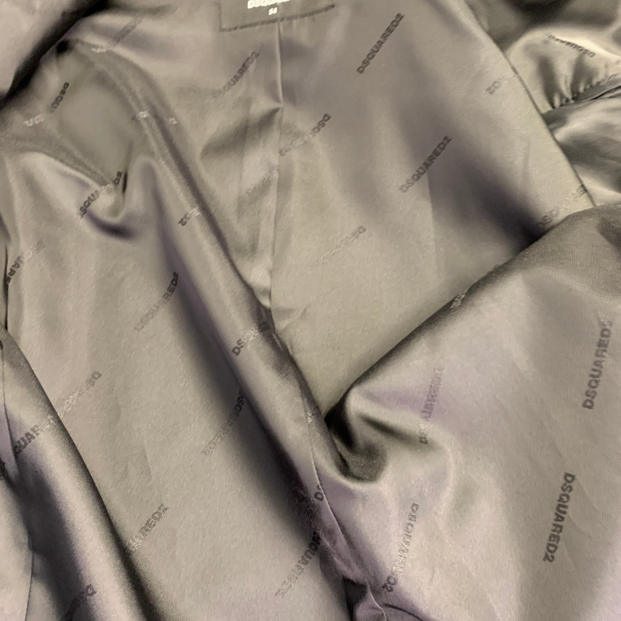 DSQUARED2 Size 44 Black Silver Virgin Wool Blend Utility Sport