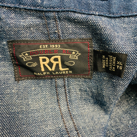 RRL by RALPH LAUREN Size XL Heather Indigo Cotton Notch Lapel Sport Coat