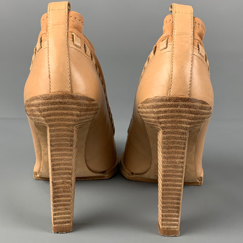 ALEXANDER WANG Size 8 Tan Leather Two Tone Pointed Toe Auguste Boots