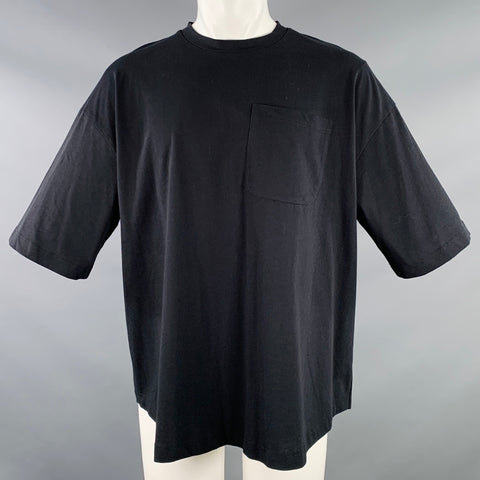 A.4.B Size M Black Cotton Jersey Oversized One Pocket T-shirt