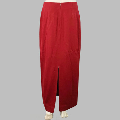 RUE SOPHIE Size M Burgundy Wool Blend Strapless Top Pencil Skirt Set