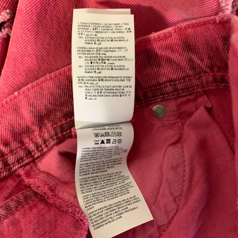 VERSACE Pre FW2023 Size 25 Pink Cotton Wide Leg Jeans