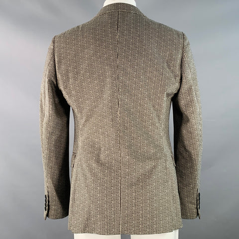 ARMANI COLLEZIONI Size M Black Cream Houndstooth Velvet Sport Coat