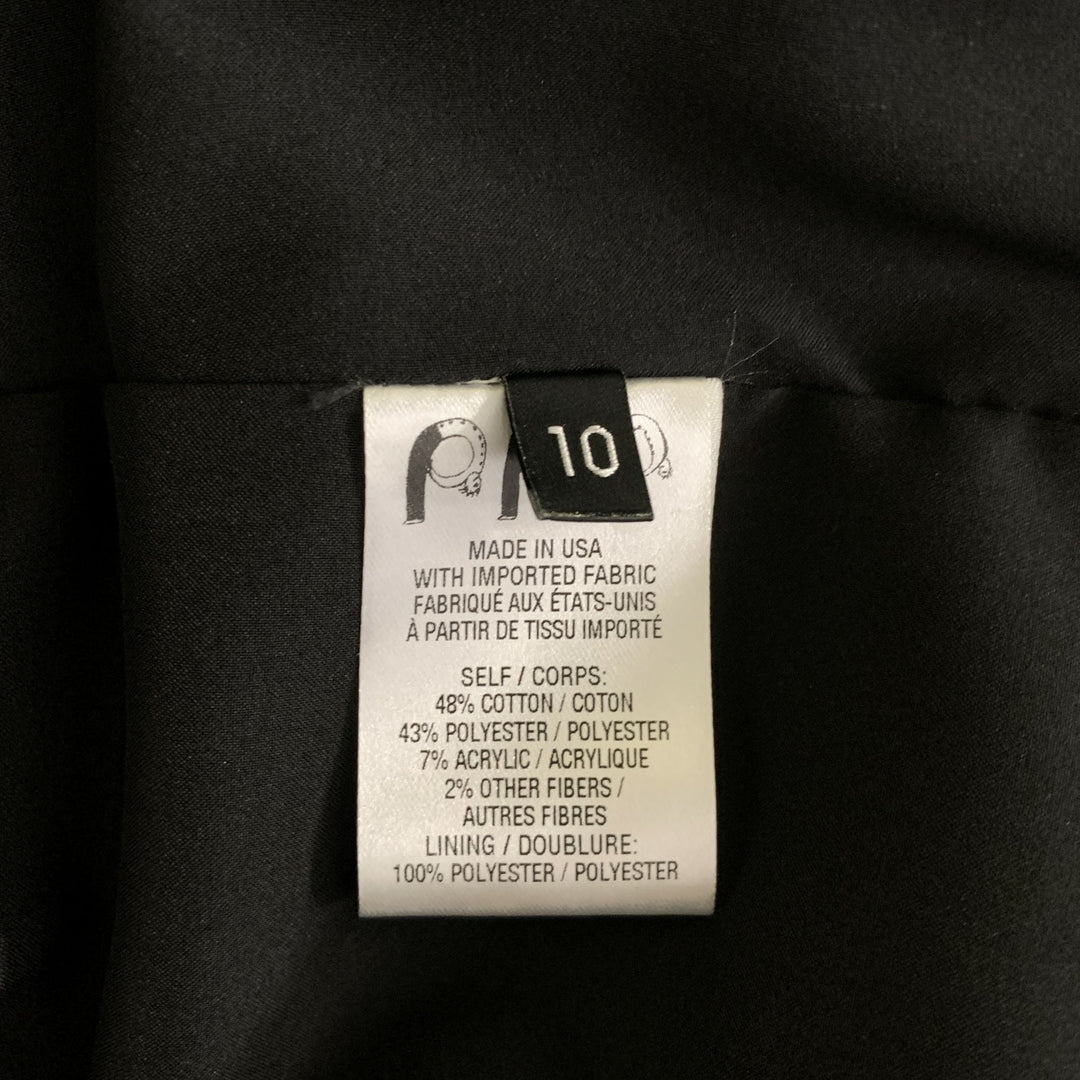 PUPPETS & PUPPETS Size 10 Black White Cotton Blend Coat