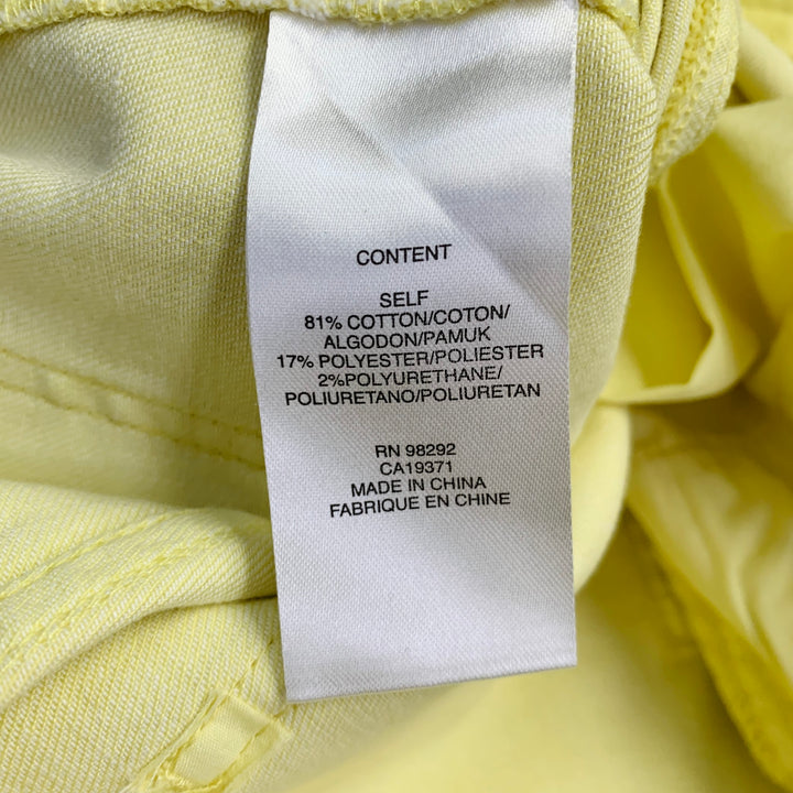 TIBI Size 25 Yellow Cotton Blend Straight Five Pocket Zip Fly Casual Pants