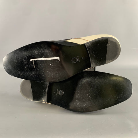 DRIES VAN NOTEN Size 9 Cream Black Western Loafers