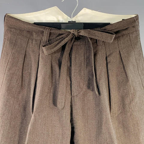 VISVIM Size M Hakama Brown Wool Linen Pleated Belted Dress Pants