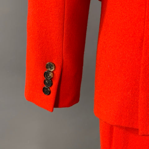 GIVENCHY FW12 Size S Red Twill Wool Cotton Notch Lapel Suit