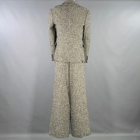 AMIRI Taille 40 Costume croisé en tweed de laine mélangée noir et blanc