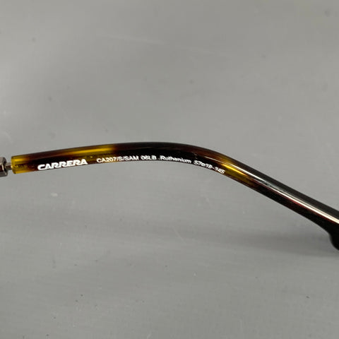 CARRERA Ruthenium Black Silver Mixed Materials Acetate Metal Aviator Sunglasses