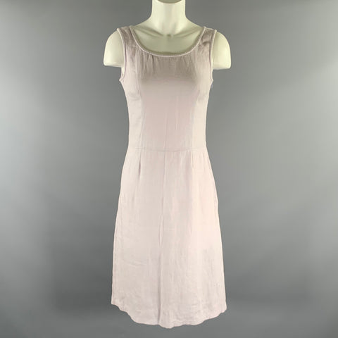 AGNÈS B. Size 1 Lavender Linen Blend Below Knee Dress
