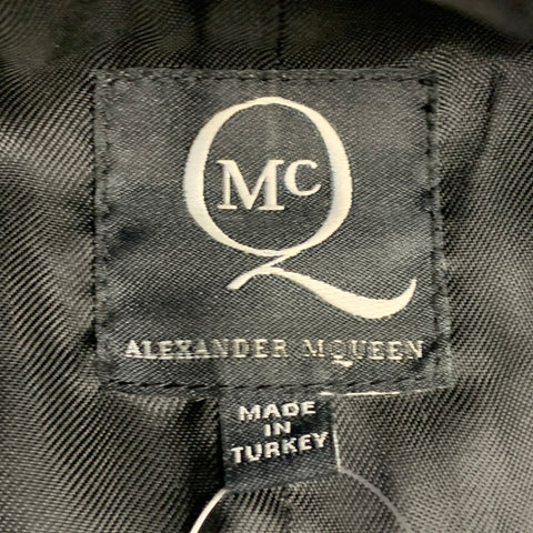 MCQ by ALEXANDER MCQUEEN 2012 Size S Black Brass Leather Longline Vest