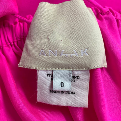 Robe bustier en soie à volants ANAAK taille XS rose sakura