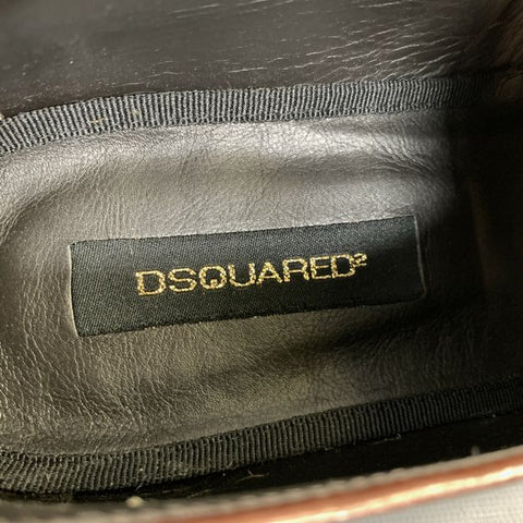 DSQUARED2 Size 10 Brown Embossed Leather Slip On Loafers