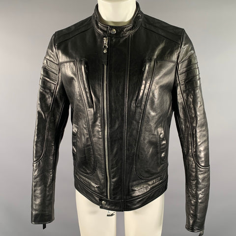 WEST COAST LEATHER Size M Black Leather Moto Racer Jacket