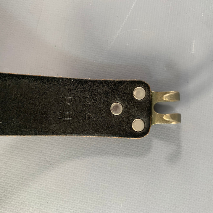 BILLY KIRK Size 32 Black Leather Claw Buckle Belt