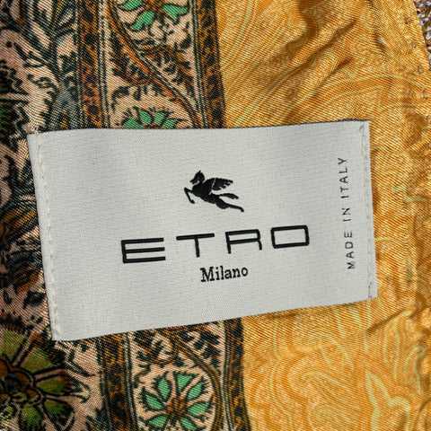 ETRO Size 40 Gold Grey Woven Cotton Notch Lapel Sport Coat