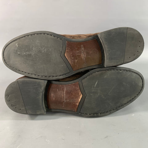 ERMENEGILDO ZEGNA Size 9.5 Brown Solid Suede Derby Lace Up Shoes