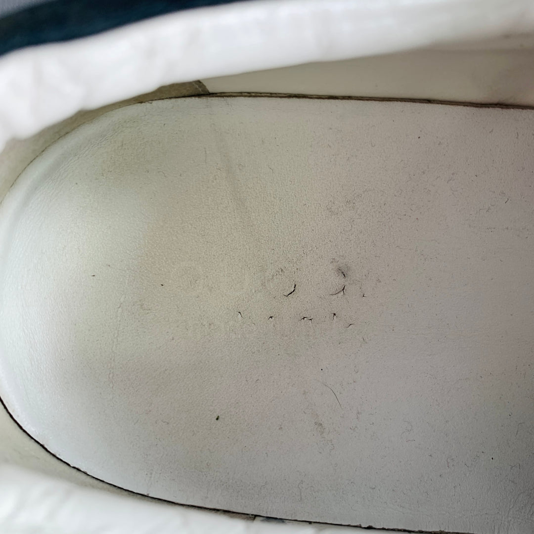 GUCCI Size 11 Guccissima Navy Embossed Leather Sneakers