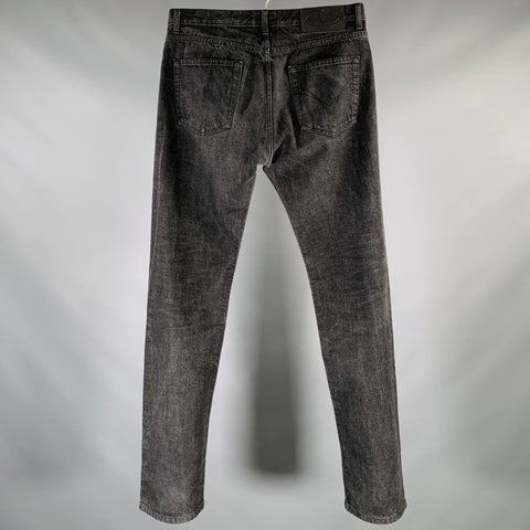 VALENTINO Size 32 Grey Charcoal Cotton Straight Five Pockets Jeans