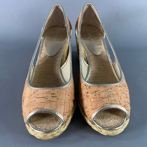 DONALD J PLINER Size 9 Gold Natural Espadrille Pumps