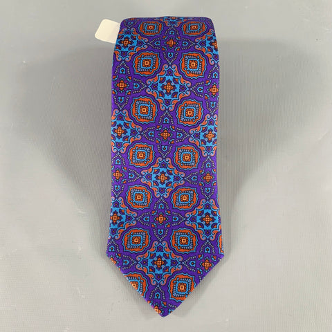 O'CONNELL'S Purple Orange Brocade Silk Tie