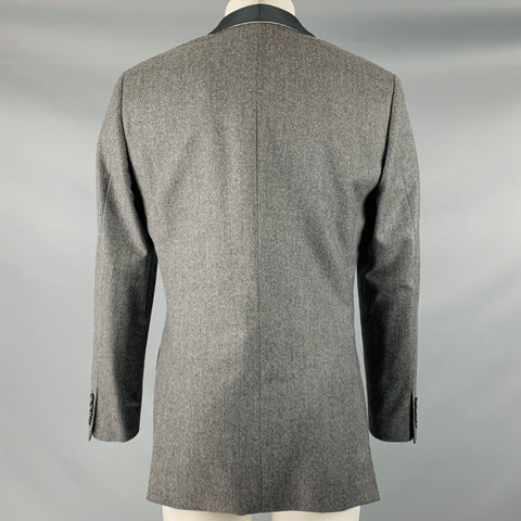 J CREW Size 39 Regular Grey Black Wool Shawl Collar Sport Coat