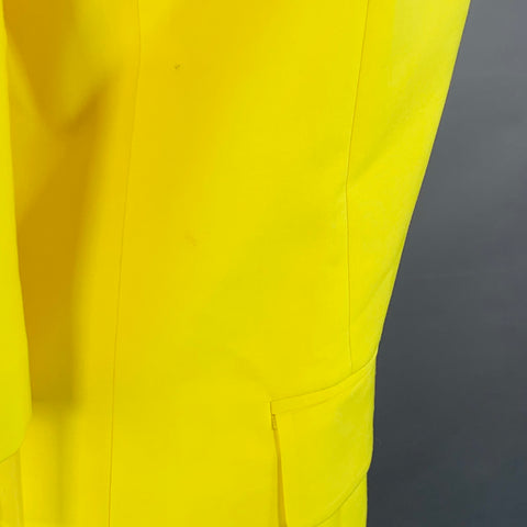MSGM Size 2 Yellow Wool Peak Lapel Single Button Jacket Blazer