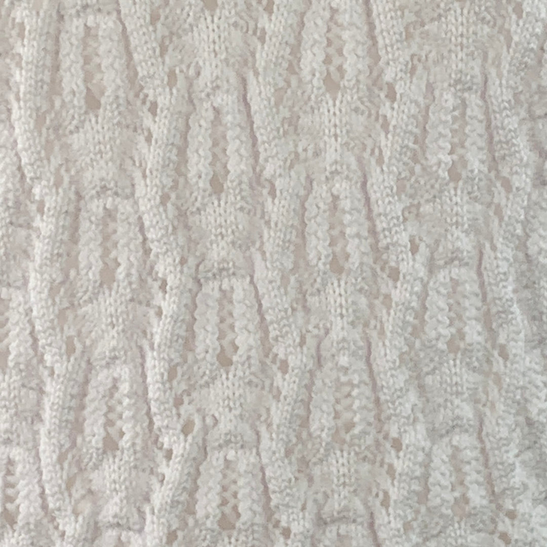 COMME des GARCONS 2022 Size M White Cable Knit Polyester Crew Neck Sweater