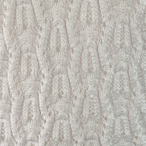 COMME des GARCONS 2022 Size M White Cable Knit Polyester Crew Neck Sweater