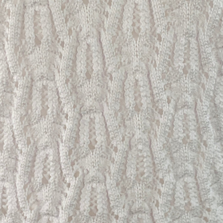 COMME des GARCONS 2022 Size M White Cable Knit Polyester Crew Neck Sweater