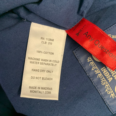 MONITALY Size M Navy Multi Color Patchwork Cotton Cargo Pockets Casual Pants