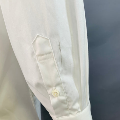 TOIRONIER One Size White Cotton Curved Cutaway Side Ties Long Sleeve Shirt