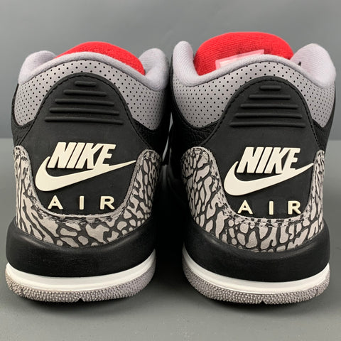 NIKE Talla 6 Zapatillas altas de cuero con patrones mixtos en negro y gris