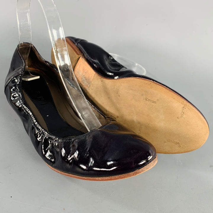 MARNI Size 9.5 Vernice Purple Patent Leather Ballet Flats