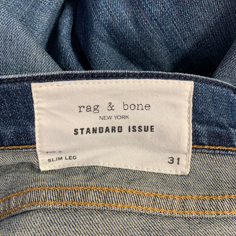 RAG & BONE Size 31 Blue Cotton Slim Five Pockets Jeans