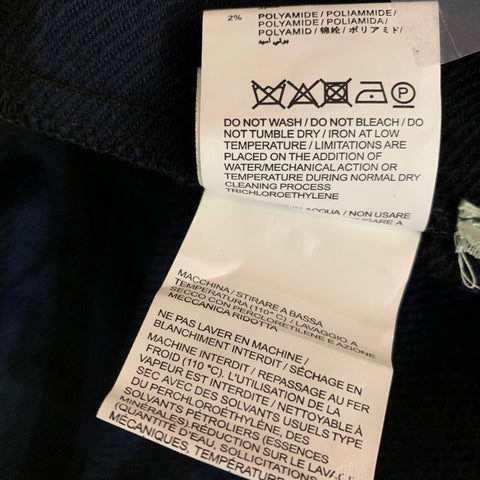 OFF WHITE SS2019 Size XS Blue Black Plaid Cotton Blend Button Up Long Sleeve Shirt