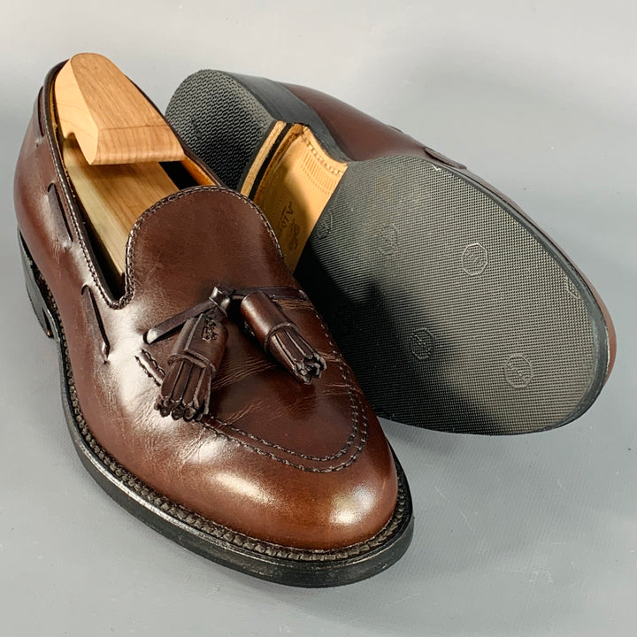 ALDEN Size 7 Dark Brown Leather Tassel Moccasin Loafer